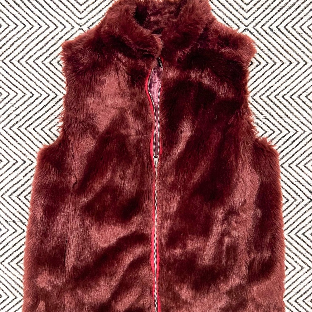 J Crew Burgundy Vest size small